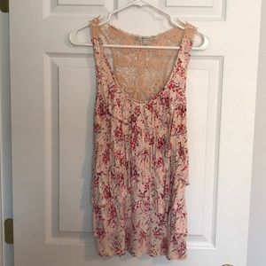 LC Lauren Conrad Floral Lace Tank Top